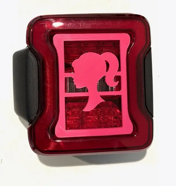 Girl Head Silhouette 3D Pink for Jeep Led Version JK/JKU/JL Rear Tail Light Covers (2019-2025) Led Version - Cute Princess