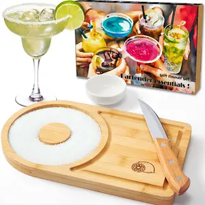 Margarita Salt Rimmer Set 6'', 2-in-1 Salt Rimmer for  w  Board, Sugar Glass Rimmers for Drinks Bar Accessories -  Bar Party  Set Bartender Kit, Margs  Christmas