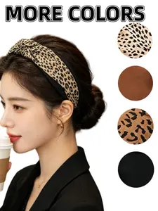 Women's Elegant Leopard Print Knotted Headband, Trendy Soft Wide Band Hair Hoop, Fashionable Hair Accessories for Women & Girls