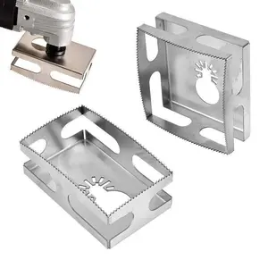 Stainless Steel Square Groove Knife, Drywall Oscillating Knife Hardware for Outlet Box, Electrical Box Drywall Oscillating Knife, Wood, Plastic One-step Oscillating Knife, Saw, Hand Tools, Heavy Duty, Tool Accessories, Durable Lithium Battery