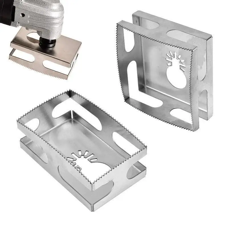 Stainless Steel Square Groove Knife, Drywall Oscillating Knife Hardware for Outlet Box, Electrical Box Drywall Oscillating Knife, Wood, Plastic One-st