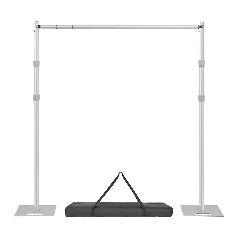Hecis 10x10ft Heavy Duty Pipe and Drape Stand，Aluminum Backdrop Stand Kit with Adjustable Height，Portable Photography Studio Frame for Events, Wedding, Party Decorations