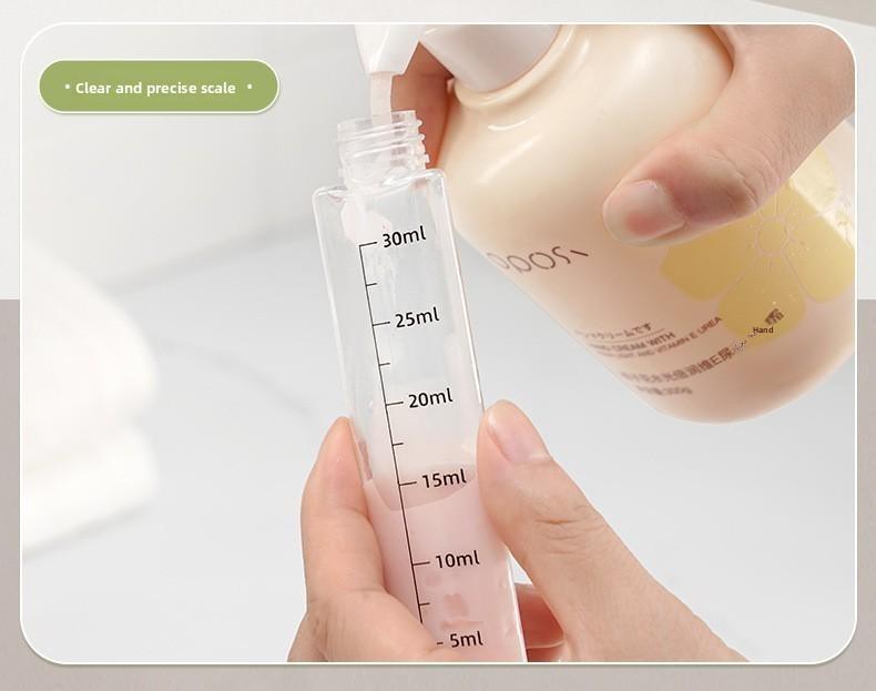 4-in-1 Travel Dispenser Bottle for Toiletries Portable Cosmetic Shampoo Storage Lotion Compact Plastic Container Wholesale Easy Press Smooth Flow  bottle