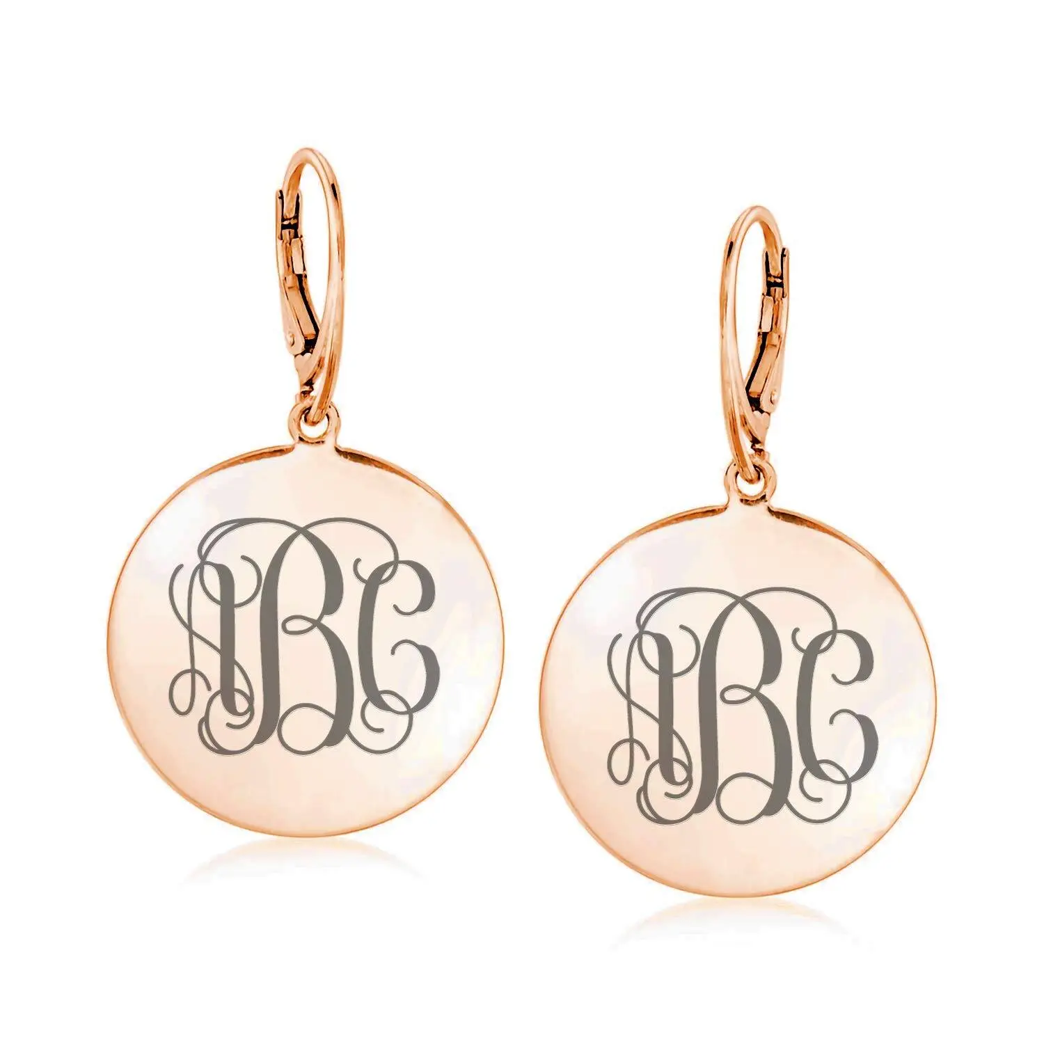 Sterling Silver Monogram Disc Dangle Earrings
