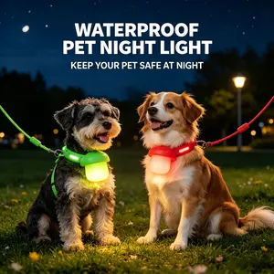 Cute Mushroom LED Pet Safety Blinker Light, Waterproof Silicone Collar Clip Pendant, 3 Flash Modes, Rechargeable Night Walking Light for Large Dogs & Cats