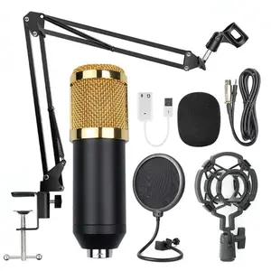 Adjustable Microphone Stand Set with Mount Pop Filter & Accessories for Recording Podcast Stage Use Durable Lightweight Stable Height Adjustment