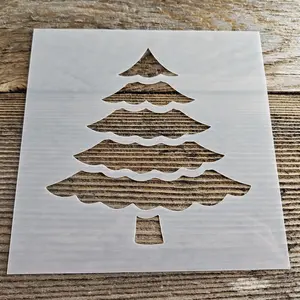 Christmas Tree Stencil Reusable Cookie Decorating Craft Painting Windows Signs Mylar Many Sizes Christmas Winter 5.5"