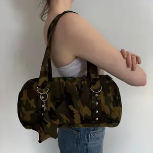 The Downtown It Girl Camo Shoulder Bag | Y2K Camouflage Canvas Purse
