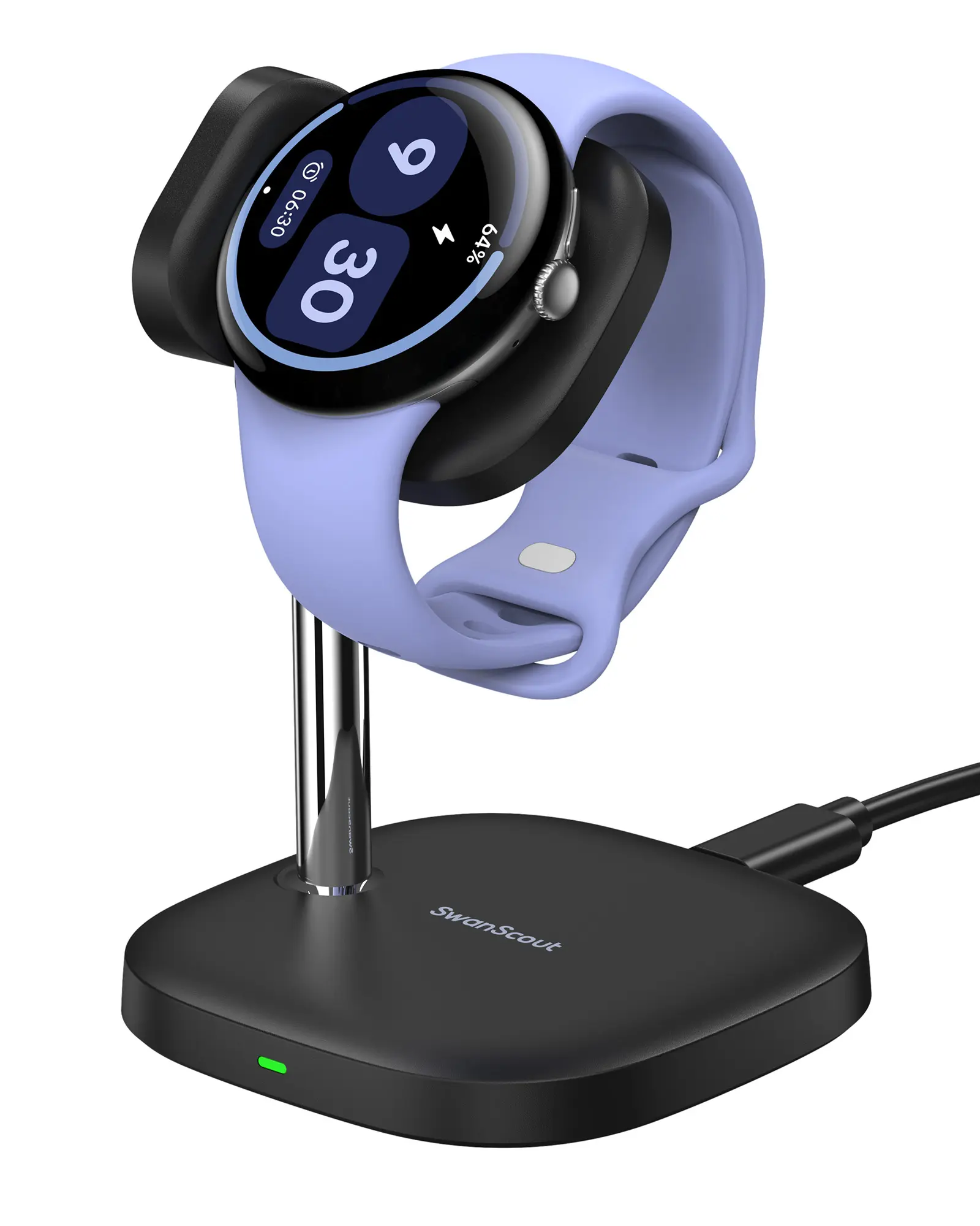 SwanScout 505G4 - Pixel Watch 4 Wireless Charging Stand 6W Fast Desktop Charger