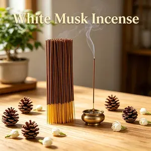 Musk Incense Stick, Fragrance, 25.5cm/10.04 Inches, Wooden Material, Spicy Scent, Ideal for Home, Hotel, Yoga Studio, Holiday Decorations