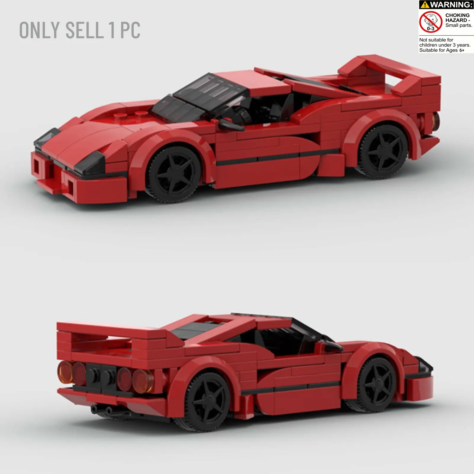 Classic Racing Car Building Blocks, 186pcs Creative Racing Car Model Building Blocks Set, DIY Educational Assembly Toy for Teenager, Buildable Blocks Kit
