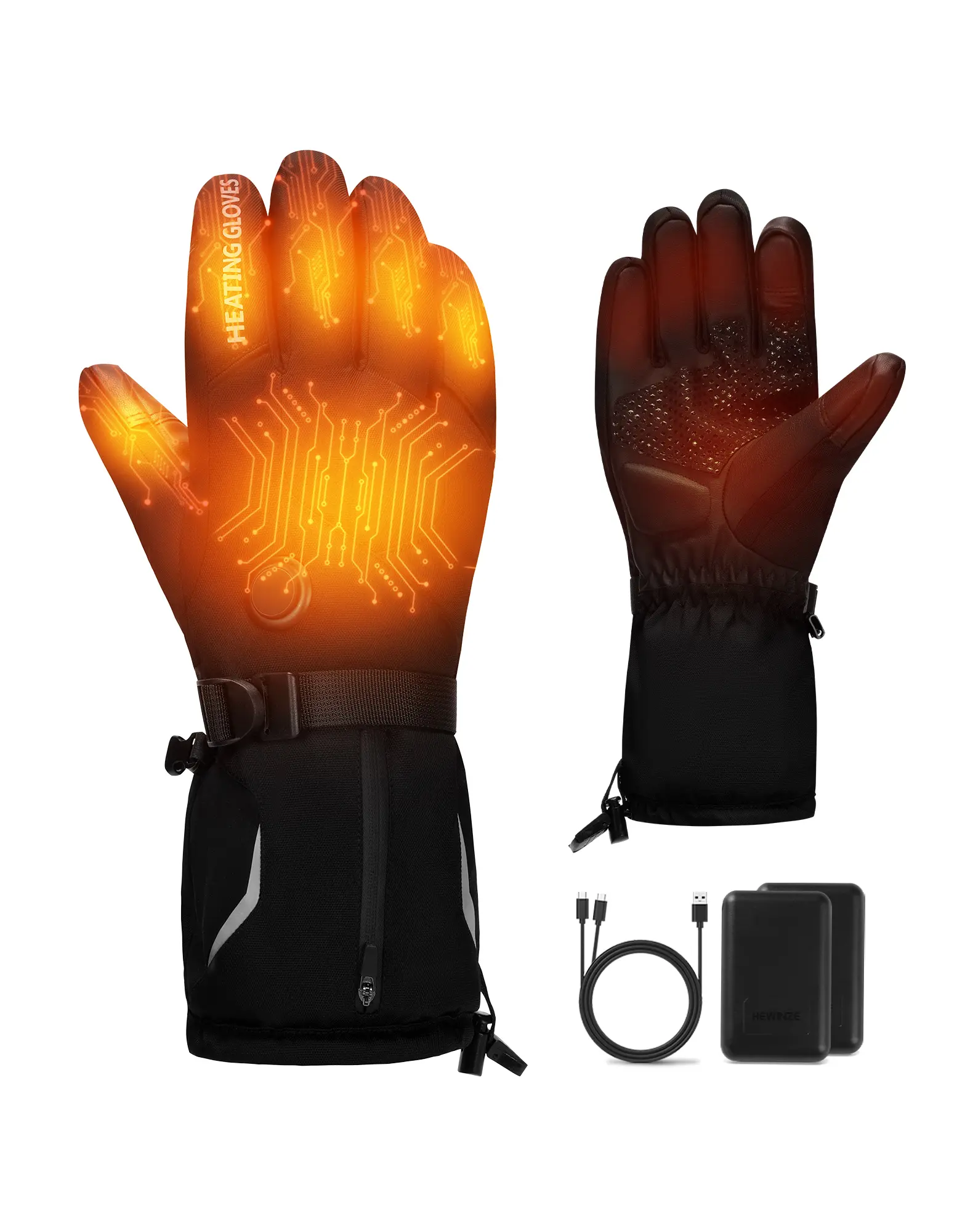 HEWINZE Heated gloves come with a power supply. They are suitable for outdoor winter operations such as cycling and snow activities, providing warmth and comfort.