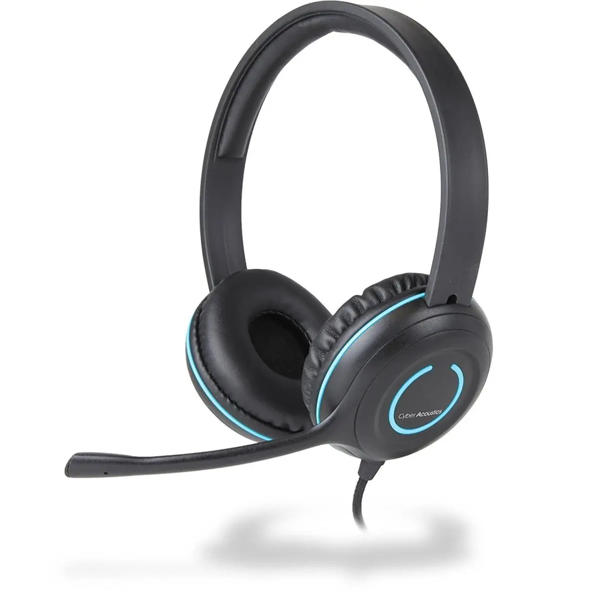 Cyber Acoustics AC-5008 Durable USB Stereo Headphone - Electronic Audio Device with Mics for Computer, Ideal for Cycling Leisure & Outdoor Recreation