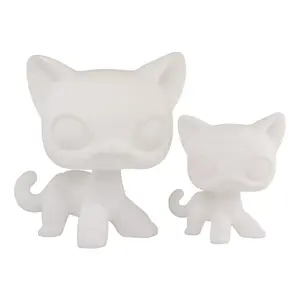 2 Pcs DIY Jumbo White Shorthair Cat Mold Parent-child Interactive Toy Children's Toy Cultivating Children's Drawing and Manual Skills