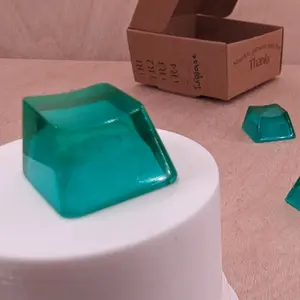 ResinKeyWorks Turquoise Blank 1U Accent Keycaps, Transparent Hand Polished Resin OEM Caps with MX stems
