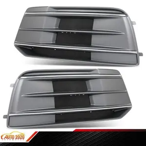2PCS Front Bumper Cover Grille Bezel Insert Fits Audi Q5 2018-2022 Black Chrome
