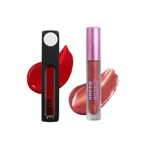 Queen Power Trip Lip Kit - Lipstick & Lipgloss - Includes Lipstick, Lipbalm & Shimmering Glitter - Makeup Cosmetic for Glossy Look