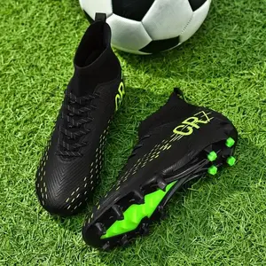 Men's High-Top Soccer Shoes, with AG Cleats – Non-Slip TPU Sole, Breathable PU Upper and Comfortable Fabric Lining, Suitable for Team Training, Matches, All-Season Use, Four-Season Sports Shoes|Sneakers| TPU shoe sole