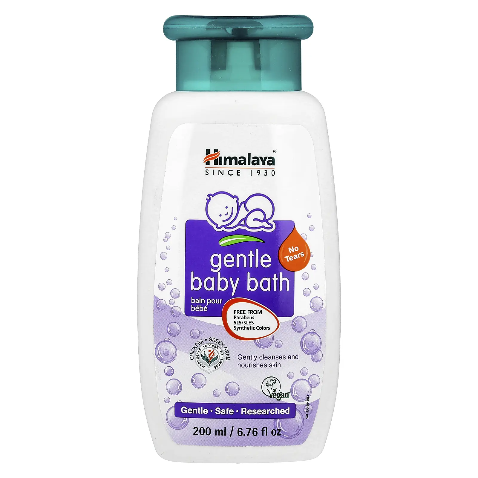 Himalaya Gentle Baby Bath, Chickpea & Green Gram, 6.76 fl oz (200 ml)