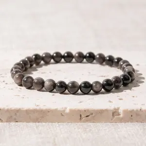 Silver Obsidian Bracelet
