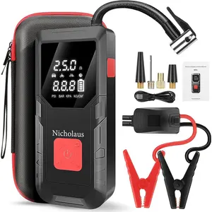 12 V Car 8000 mAh Battery Jump Starter 2800A with 150psI Air Compressor, Safe Light and Edition QB08L, Portable Jump Box and Charger for 6.0L Gas and 3.0L Diesel Engines.