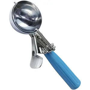 Stainless Steel Ice Cream & Cookie Scoop Set, Right-Handed with Blue Handle (2.48 inches)