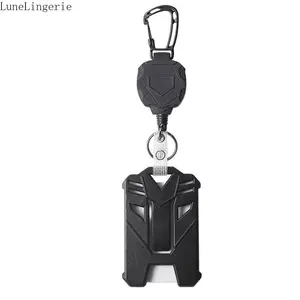 Lune Retractable Heavy Duty Badge Reel Stylish ABS & PC Holder with 31.5" Reel for Students & Workers Office Supplies Carabiner Anti-Rust Wire