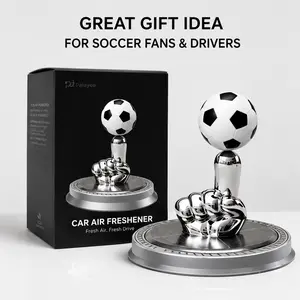 Solar Powered Rotating Soccer Ball Car Air Freshener -Aromatic Diffuser, Vehicle Decoration Essential Oil Diffuser -Gift for Football Fanatics and Drivers Portable Waterless CarDiffuser Air Freshener Car Aromatherapy Diffuser