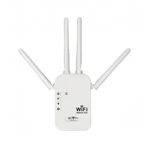 【WiFi Extender】1200Mbps Signal Booster Dual Band(5GHz/2.4GHz) Dual Network Ports + 1 Network Cable + New Gen 6X Faster Covers 10K sq.ft WiFi Repeater