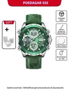 Poedagar LED Luxury Men's Watch Luminous Week Double Date Digital Display Man Watch Electronic Alarm Watches Quartz Clock