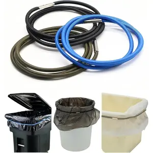 Rubber Bands Set of 3, Fits 13 to 30 Gallon Trash Bins, Rubber Bands For Kitchen,Office,School to Secure Garbage Bags in Place, Black, Blue, Green