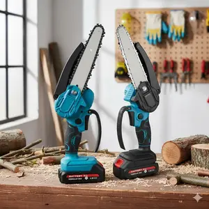 Mini Cordless Electric Chainsaw, 4" & 6" Pruning Saw for Tree Branch Trimming, Garden Maintenance, Wood DIY, and Vine Clearing. Lightweight, Ergonomic Grip with Safety Lock. Portable Outdoor Power Tool for Yard & Orchard.