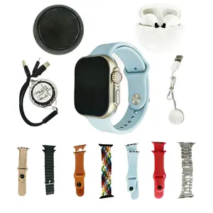 10-in-1 All-in-One Smart Watch Bundle | for iPhone &Android | Built-in Bluetooth Earbuds, Portable Speaker,Fast Charging Kit & Multi Bands | Portable Wearable GiftSet for Men Women