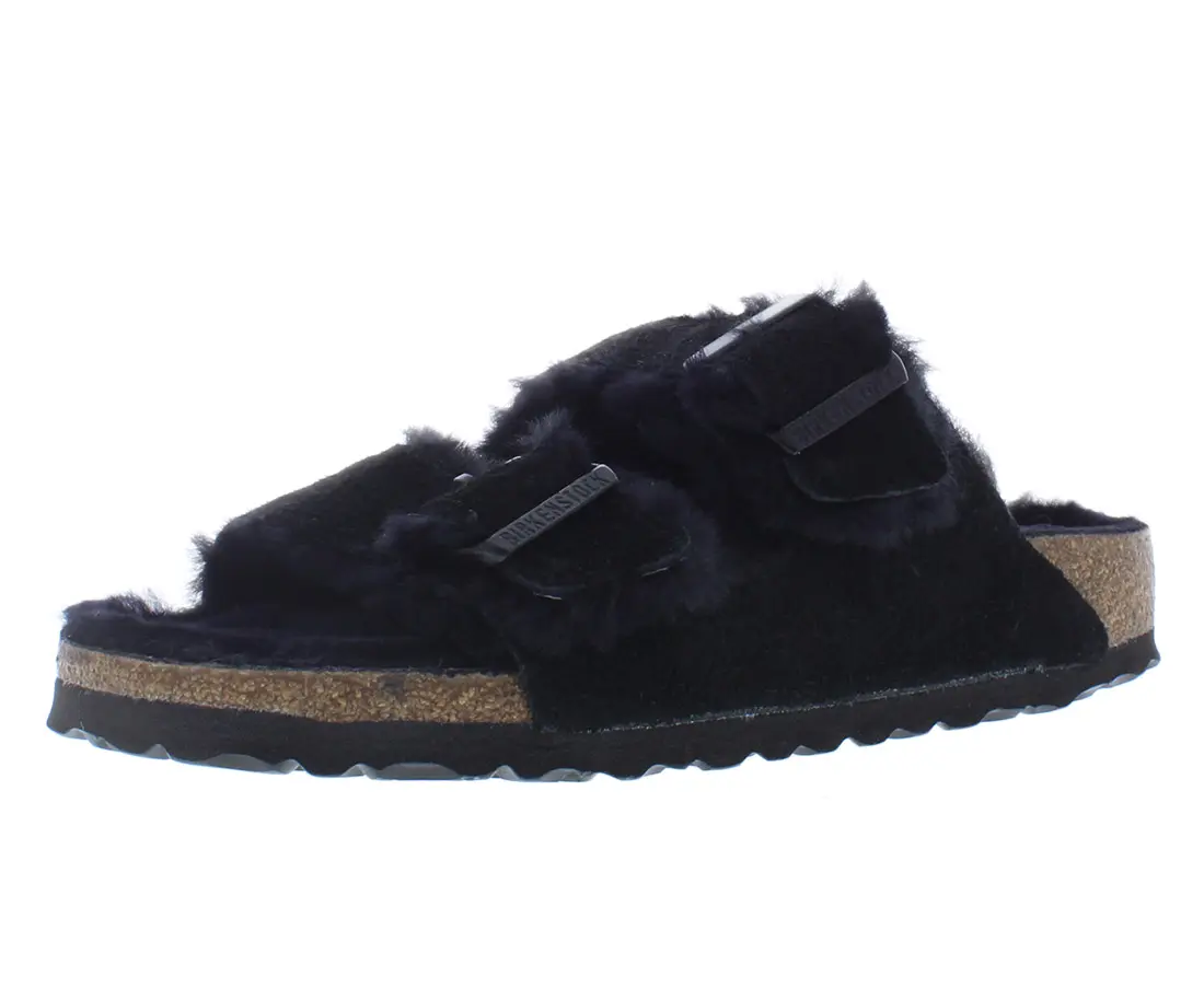 Unisex Narrow Birkenstock Arizona Shearling Suede Leather Sandals - Comfortable Footwear for Daily Wear