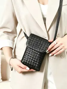 Women's Braided Leather Crossbody Bag, Small Phone Pouch, Coin Purse, Stylish and Practical, Perfect for Daily Use messenger bag sabrina coin purse