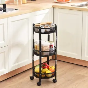 Kitchen Storage Cart, Portable Kitchen Organizer, Space-Saving Design, Easy Assembly, Ideal for Organizing Cookware and Utensils