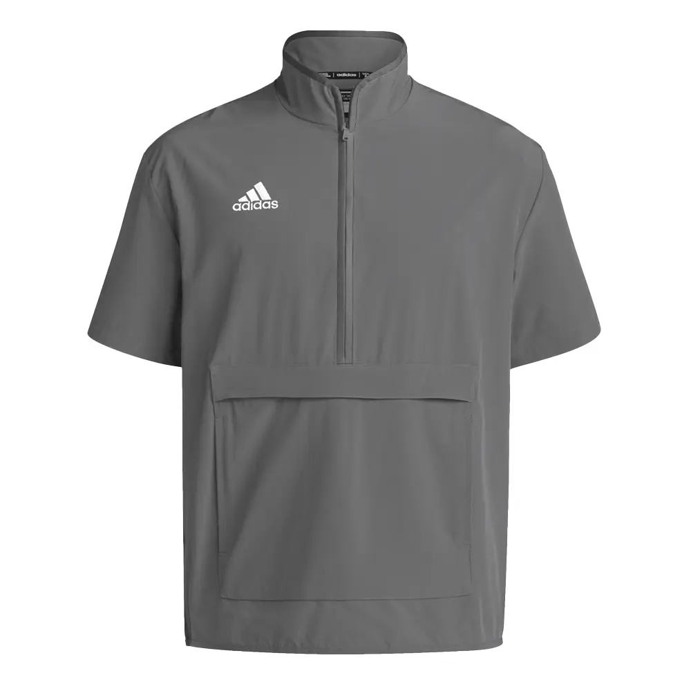 adidas Mens Coach Short Sleeve 14 Quarter Zip Athletic Outerwear Casual - Grey adidas Mens Coach Short Sleeve 14 Quarter Zip Athletic Outerwear Casual - Grey