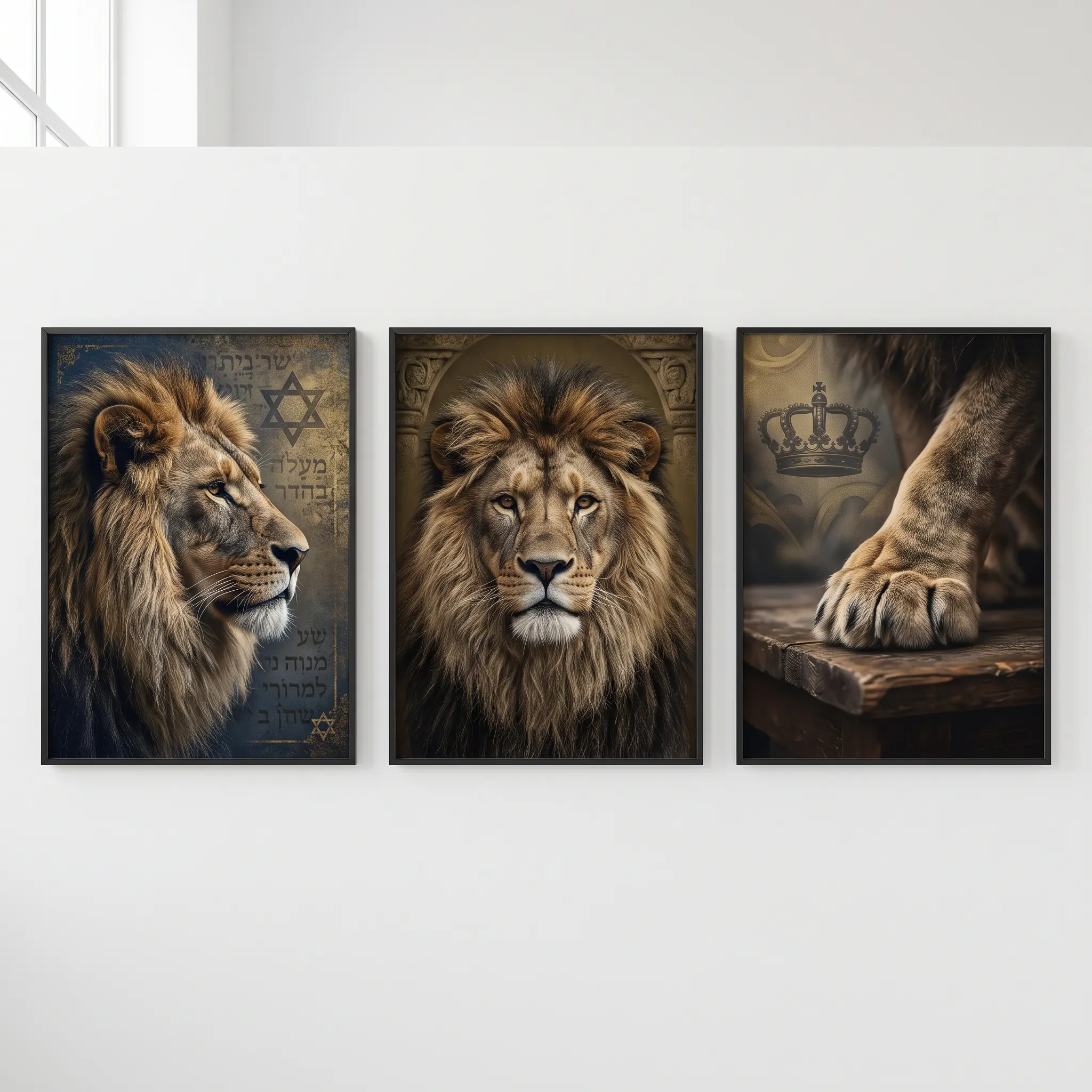 Poster Set of 3 [Unframed] Lion of Judah | Christian Landscape | Gift for Christians