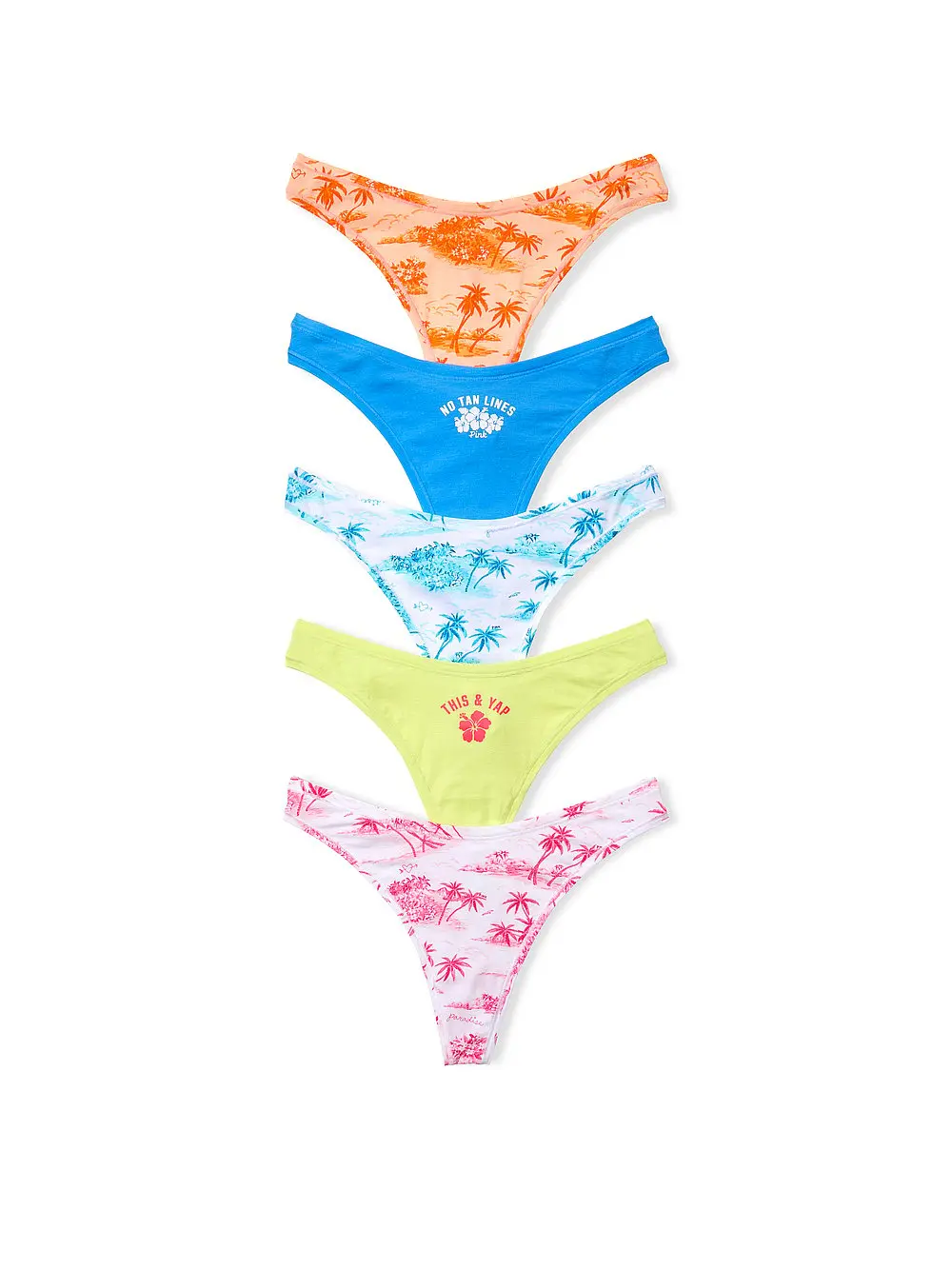 Victoria's Secret PINK Women's Cotton Thong Underwear, Panties for Women, Multi Pack (XS-XXL)