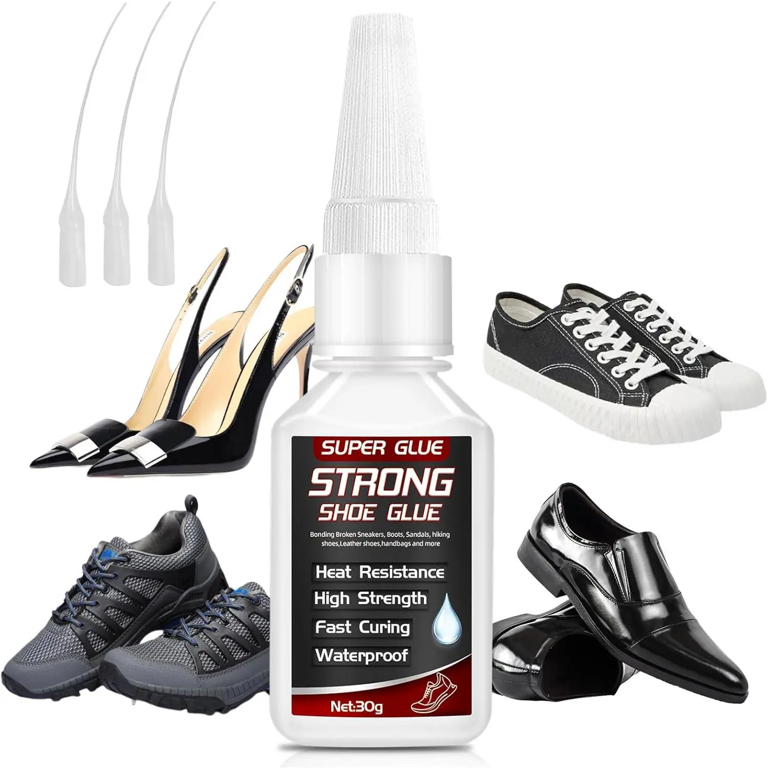 Shoe Glue 30g, Heavy Duty Shoe Glue Sole Repair for Boots, Sneakers, and Heels, Waterproof and Flexible Adhesive for Durable Repair