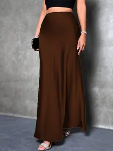 Elegant Chic Women's Smooth Satin Midi Skirt, Versatile Casual Wear for Daily, Perfect for Parties and Special Occasions, Fashion Casual Skirt