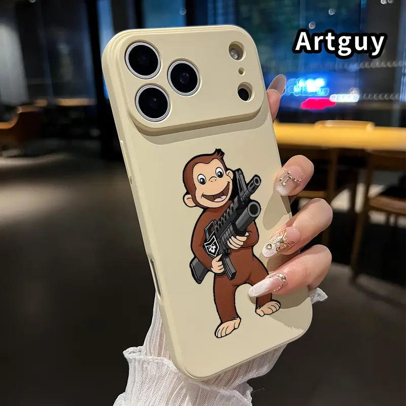 Machine Gun Monkey Pattern Straight Edge Phone Case Soft Case for iPhone 17 16 15 14 Pro Max 13 12 11 Air XR XS Plus Shockproof Drop Protection Rugged Durable Silicone Cover - TikTok Shop Machine Gun Monkey Pattern Straight Edge Phone Case Soft Case for iPhone 17 16 15 14 Pro Max 13 12 11 Air XR XS Plus Shockproof Drop Protection Rugged Durable Silicone Cover - TikTok Shop