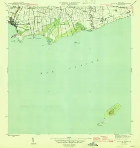 Playa de Ponce Puerto Rico USGS Topographic Quadrangle Map, 1945, 1:30000