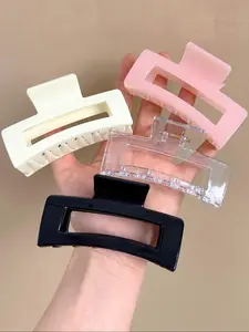 Solid Color Hollow Out Design Hair Claws, Casual Versatile Hair Accessories for Women, Minimalist Hair Claw Clip Suitable for Thick Hair, Hair Claws Set