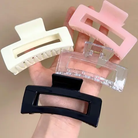 Solid Color Hollow Out Design Hair Claws, Casual Versatile Hair Accessories for Women, Minimalist Hair Claw Clip Suitable for Thick Hair, Hair Claws Set, Hair Clips