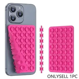 1 double-sided silicone solid color suction cup phone holder, adjustable angle and compact design, suitable for makeup, dance, fitness, yoga, shower, drama watching, video shooting and selfies Accessories