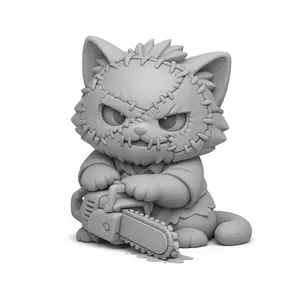 3D Printed Horror Cats Collectible Figurine Cute Animal Design