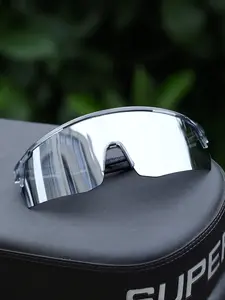 Men's Trendy Colorful Coated Cycling Running UV Protection Outdoor Windproof Sports Sunglasses, Stylish Eyewear for Active Lifestyle, Bike Accessories