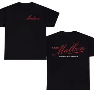 Club Malbon Script T-Shirt – Minimalist Luxury Logo Graphic Tee, Vintage Golf Club Style Shirt, Streetwear Unisex Cotton Apparel