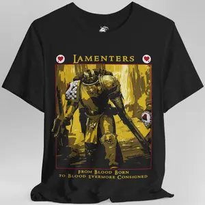 Warhammer 40K Lamenters T-Shirt – Adeptus Astartes Graphic Tee, Space Marine Chapter Shirt, Unisex Cotton Top for Sci-Fi Gamers & Collectors, Grimdark Fan Apparel